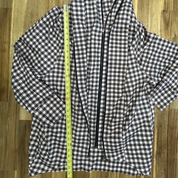 MYMO My Movement Double Zipper Hooded Pink Black Gingham Plaid Jacket Size XL - Picture 9 of 13